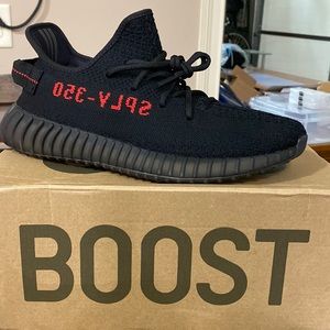 Yeezy 350 black and red size 10